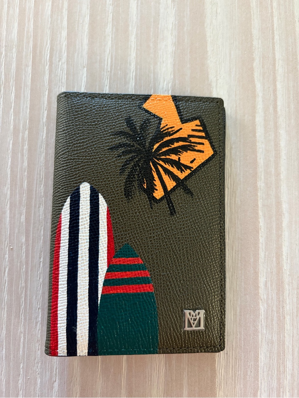 NIB MCM Bifold Grained Leather Casual Men's Wallet in Sea Turtle Limited Edition